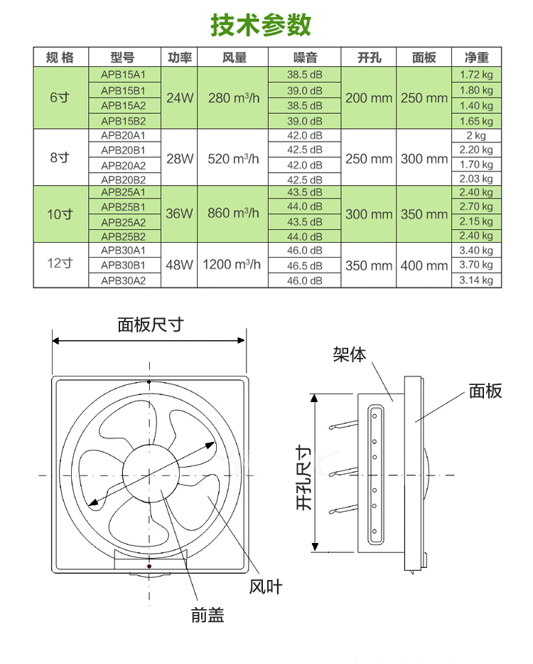 正野豪华型百叶窗换气扇-7