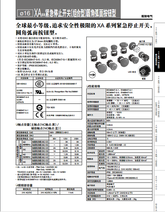 XA系列紧急停止开关2