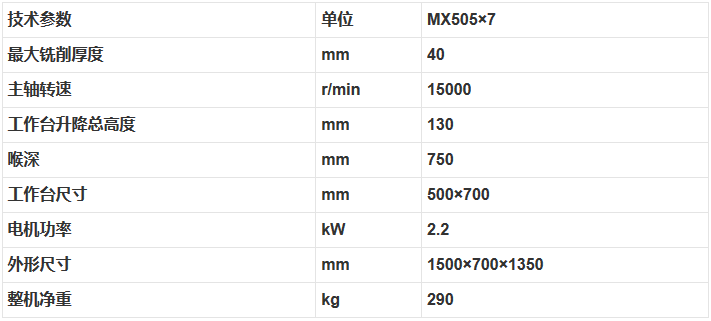 MX505×7木工镂铣机