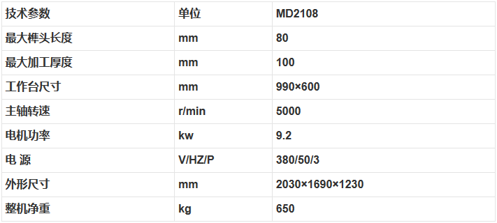 MD2108单头直榫开榫机