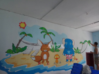 儿童医院卡通彩绘 成都墙绘成都墙画