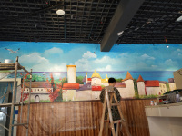 奶茶店彩绘 成都墙绘墙画