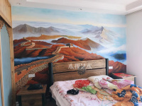卧室风景彩绘 成都墙绘墙画