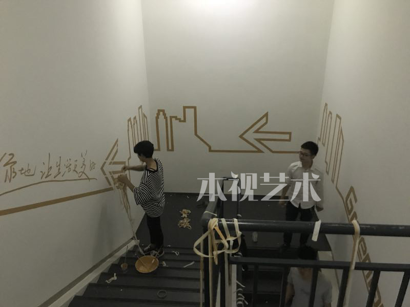 楼梯创意手绘 成都墙画墙绘