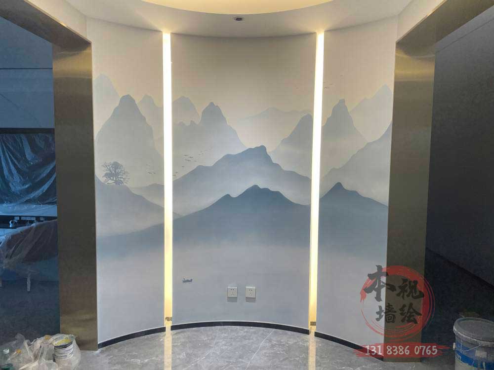 新中式壁画手绘