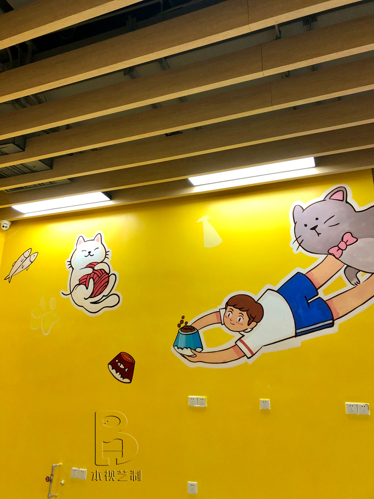 创意山猫咖墙绘