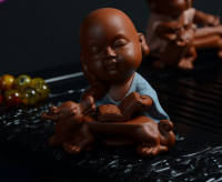 Q创意小沙弥茶桌工艺品摆件