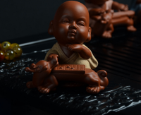 创意小沙弥茶桌工艺品摆件