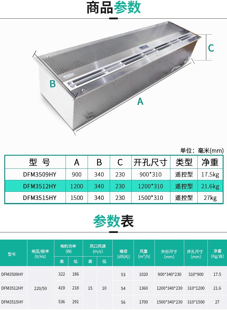 绿岛风吊顶式风幕机-8