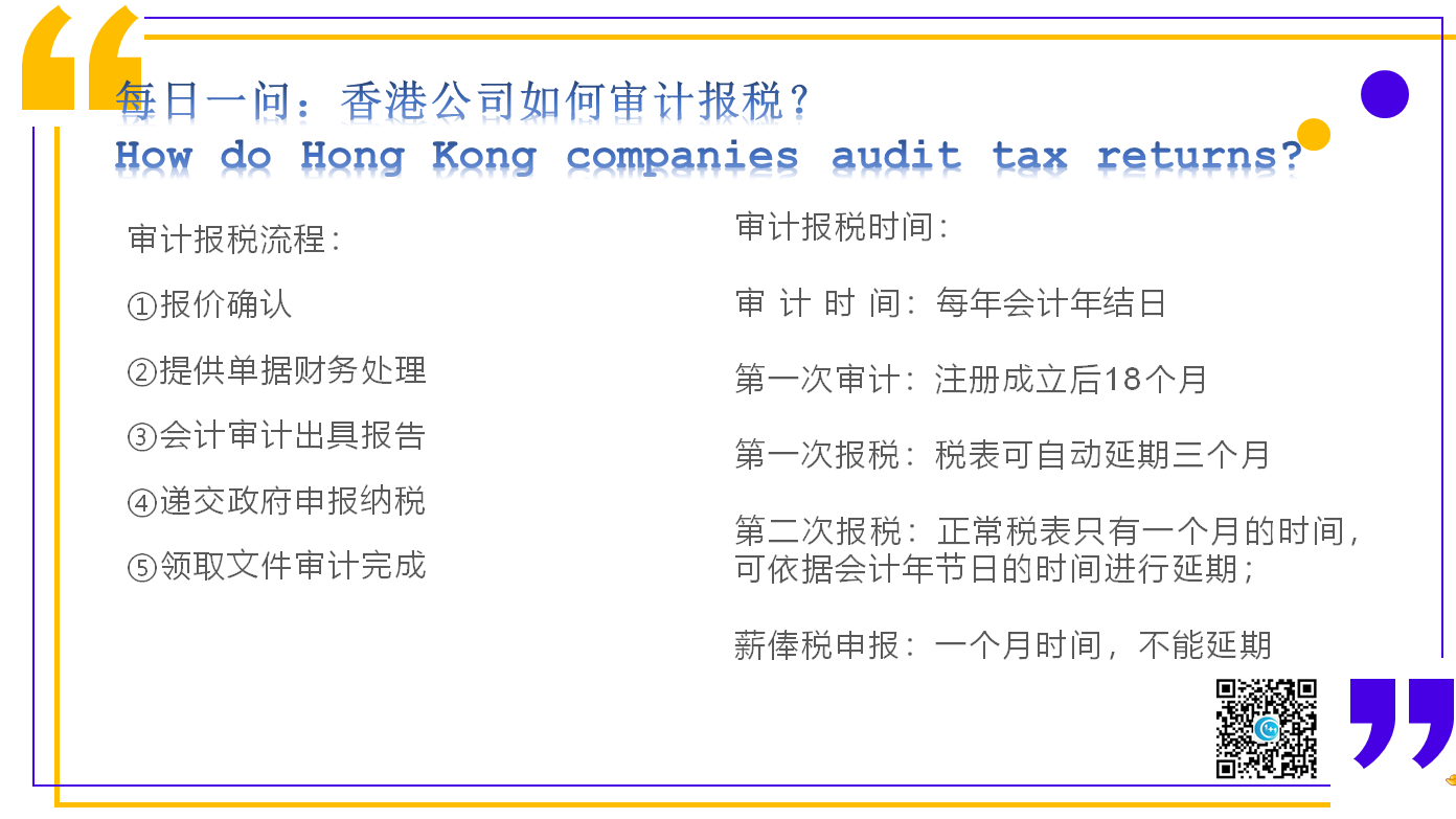 每日一问:香港公司如何审计报税? How do Hong Kong companies audit tax returns?-青岛壹嘉壹商务 ...
