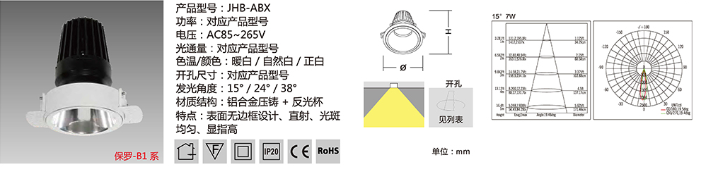 射灯，LED射灯，直射无边框天花射灯