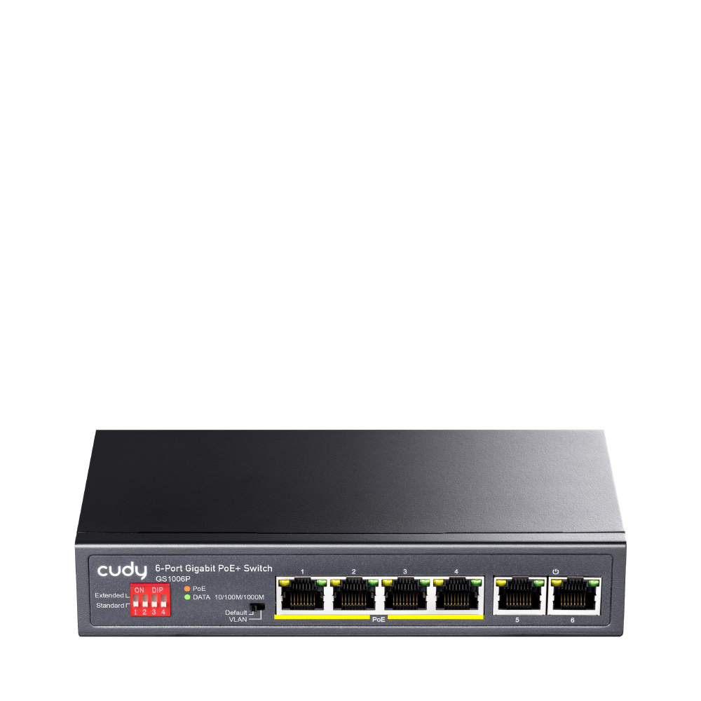 6-Port Gigabit PoE+ Switch with 2 Uplink Ports GS1006P -Cudy: WiFi, 4G ...
