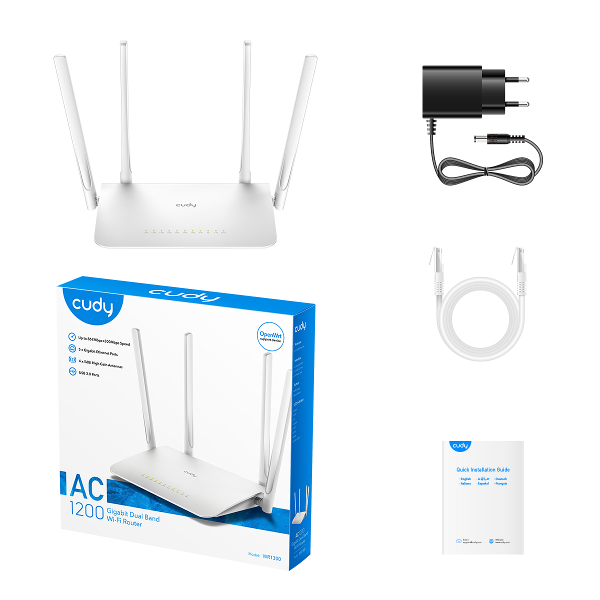 AC1200 Gigabit Wi-Fi Mesh Router, WR1300-Cudy: WiFi, 4G, and 5G Equipments and Solutions