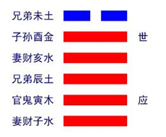 泽天夬 坤宫第六卦 子孙持世 世应相克 世金应木 世爻酉金子孙 应爻寅