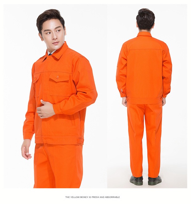 长袖防阻燃橙黄桔红色电焊工作服装