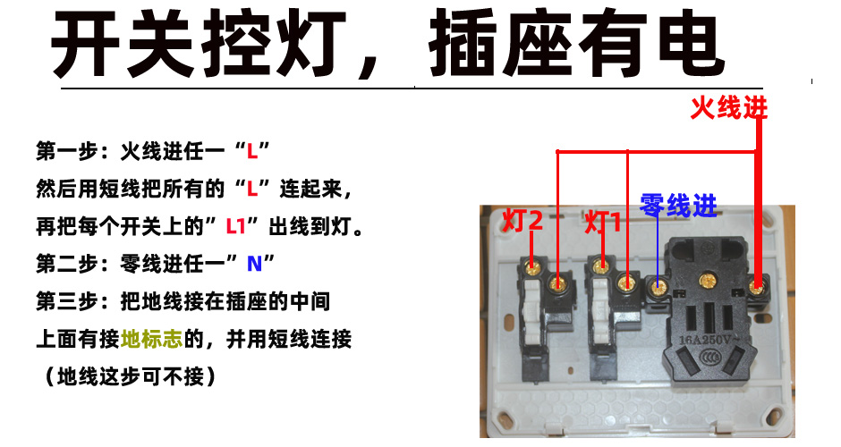 二开五孔控灯