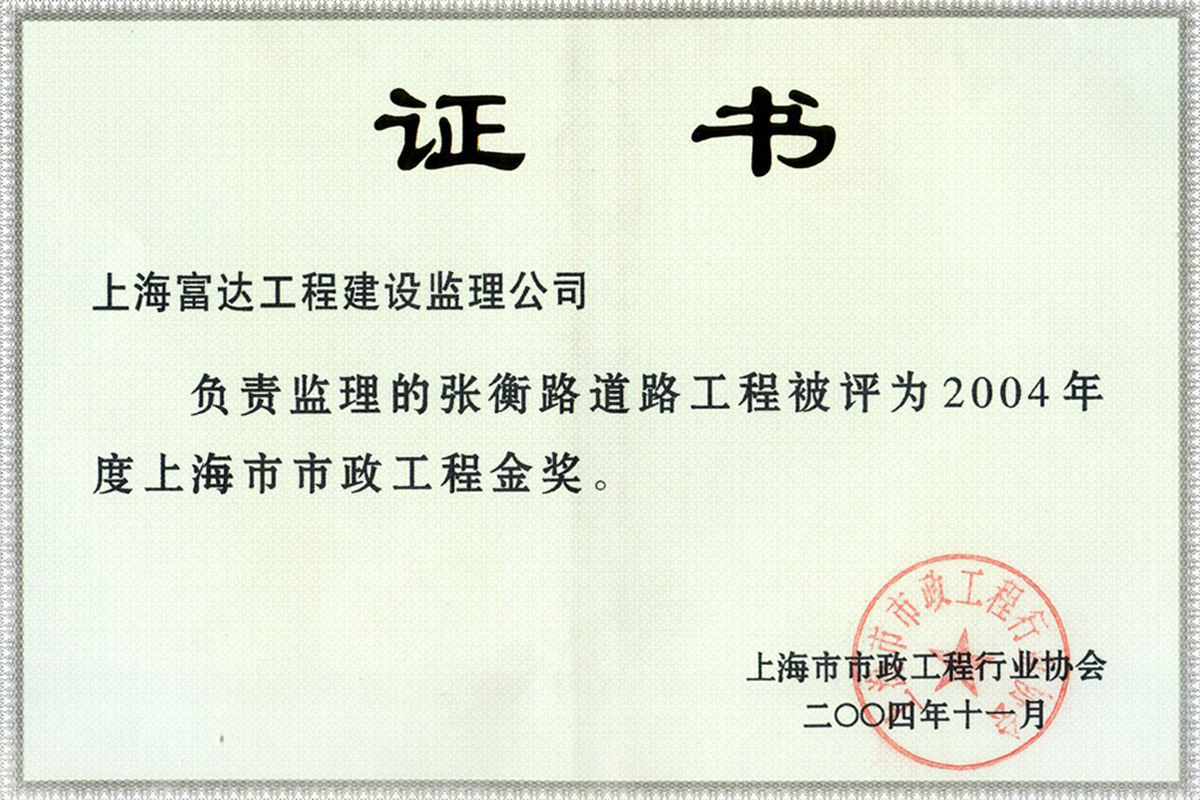张衡路市政金奖2004