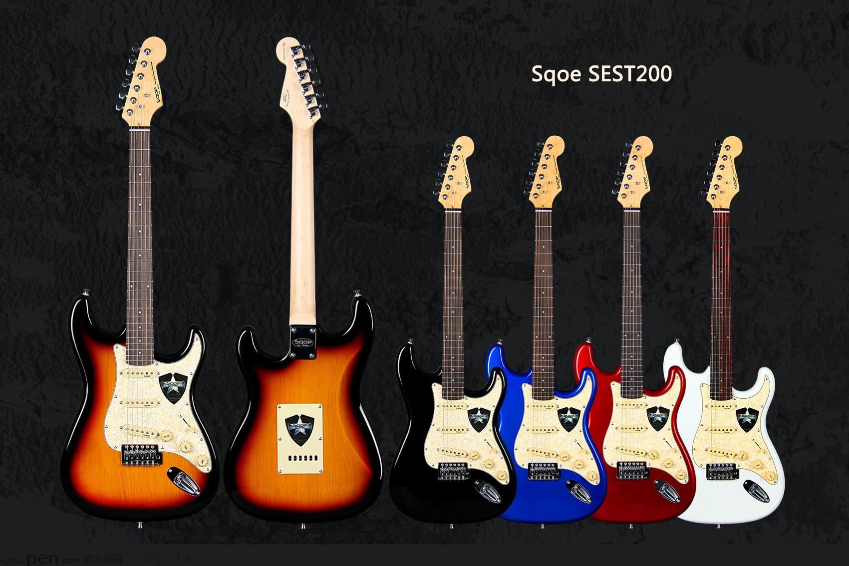 sest200sqoe西班牙22品高档st单摇电吉他