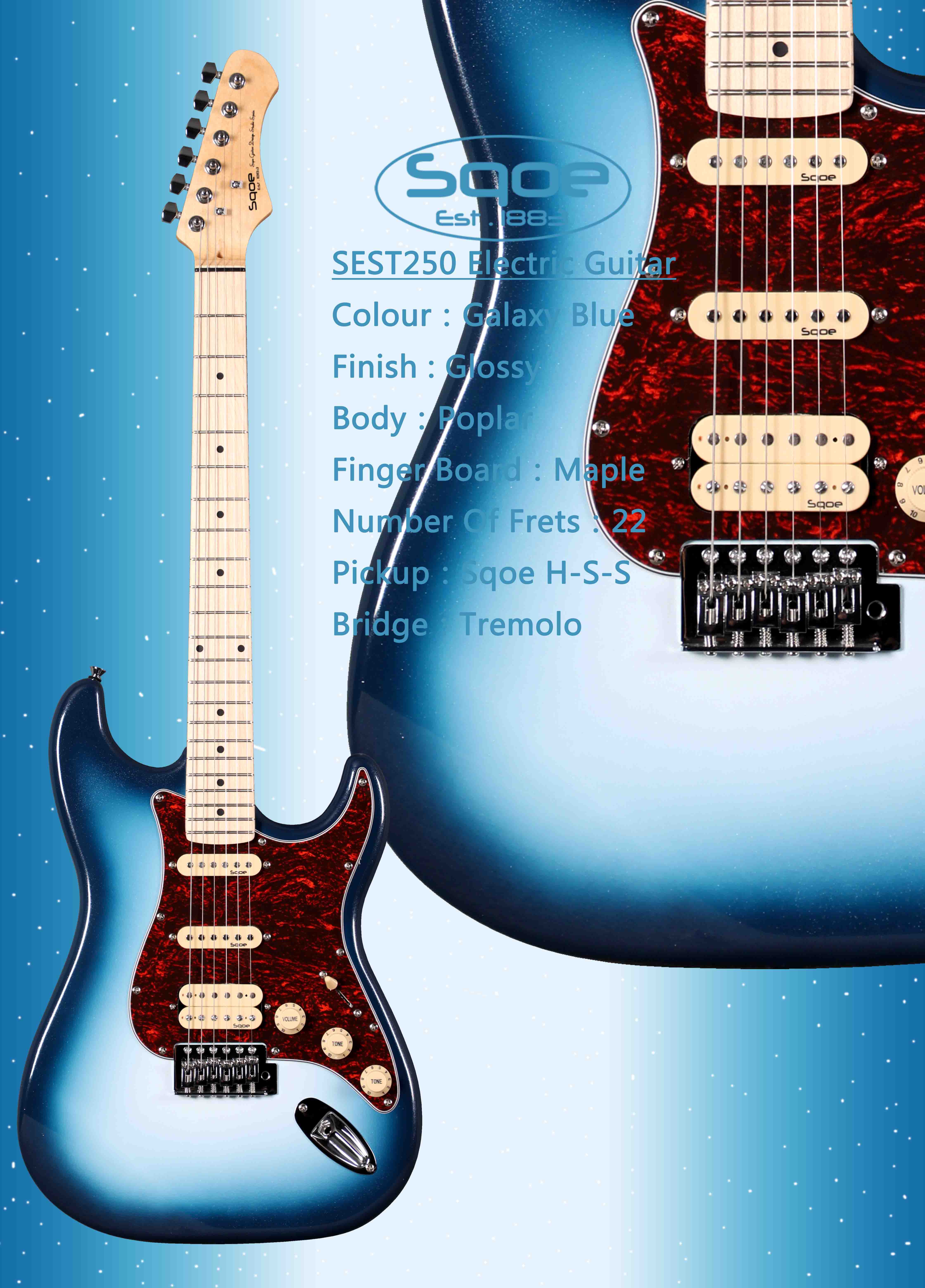 SEST250 Sqoe西班牙22品高档ST单摇电吉他-清远集思科技有限公司