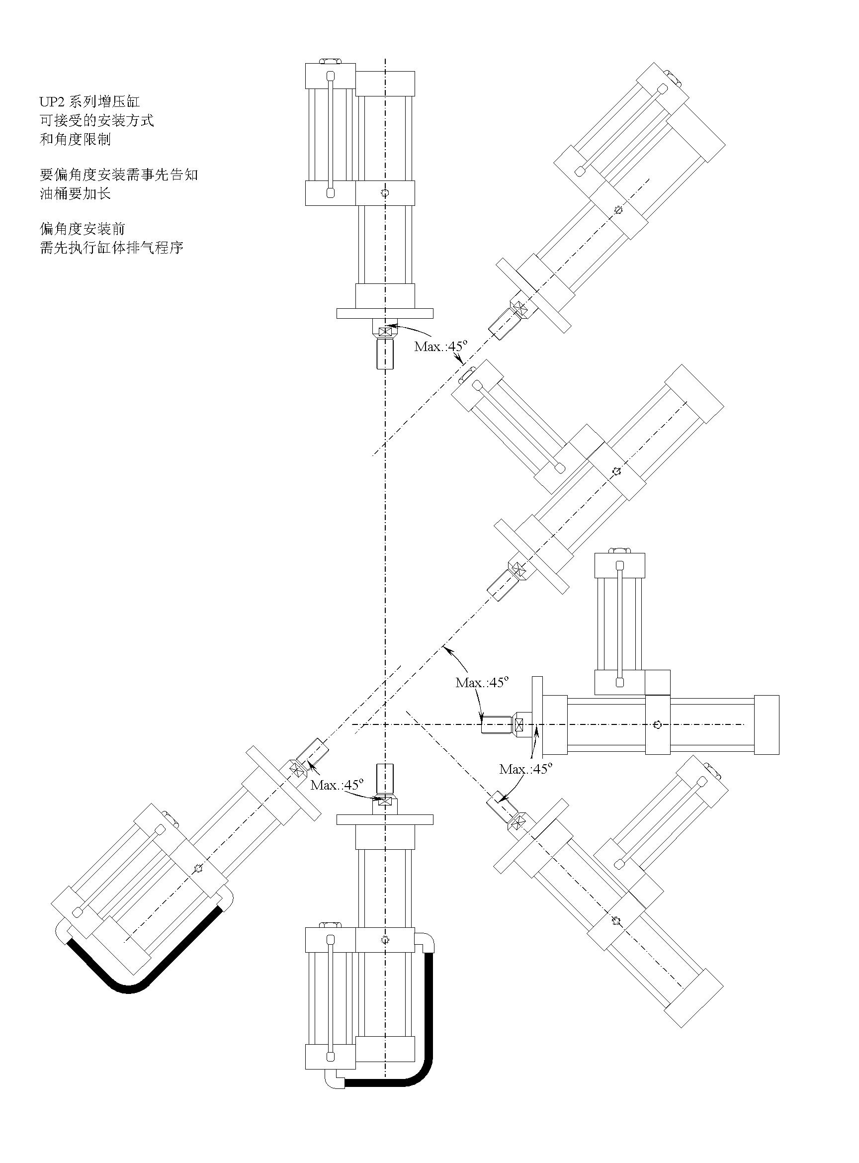 增压缸安装方向