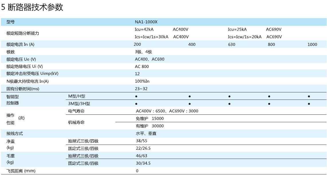 NA1系列万能式断路器1