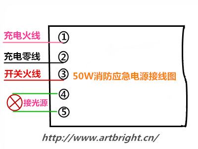 艺光50W消防应急电源接线图