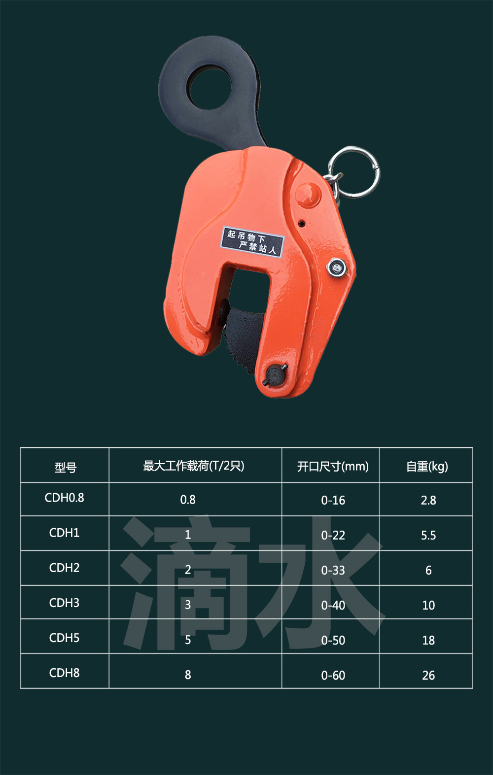 CDH竖吊钢板起重钳