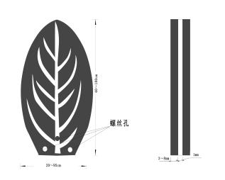 图1 钢化玻璃防眩板的主视图、左视图