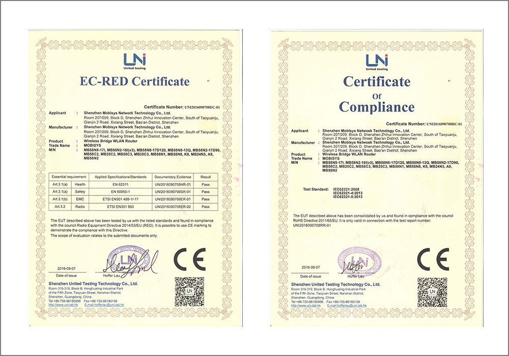 产品CE认证证书