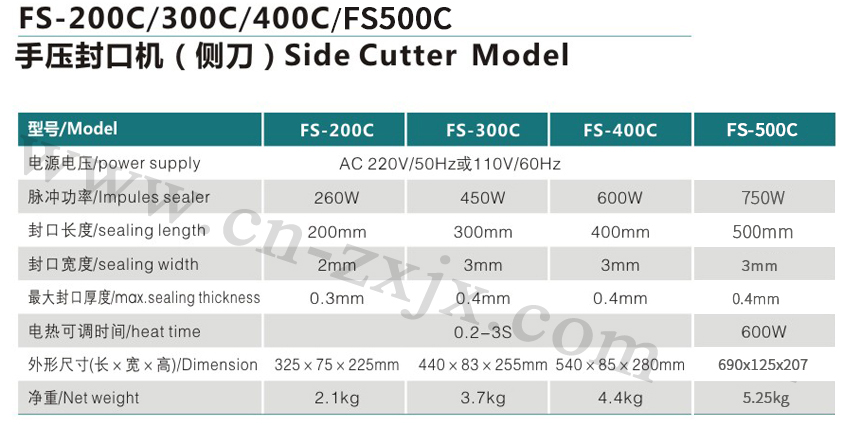 FS-200C-300C-400C-500C手压封口机-侧刀1