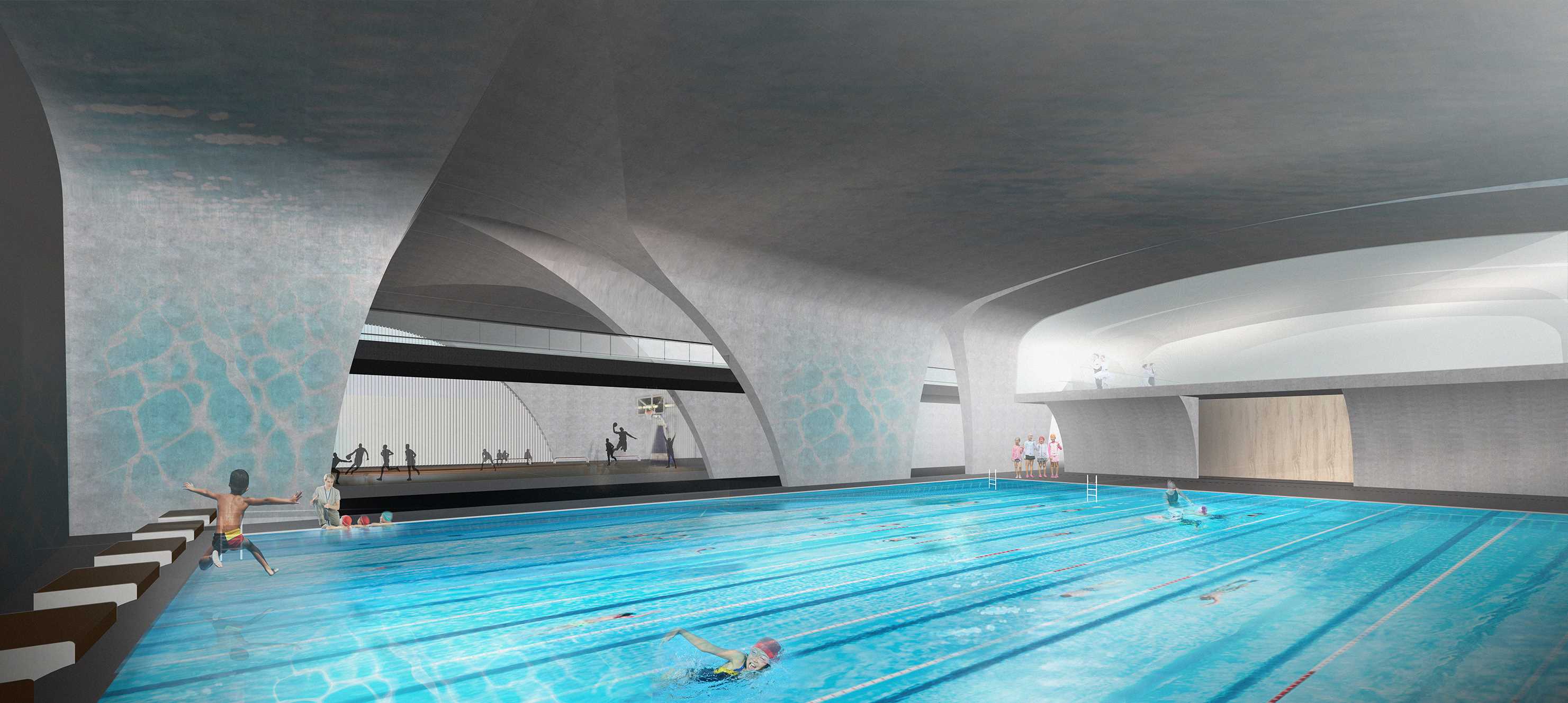 罗湖学校提案-概念方案场景游泳池