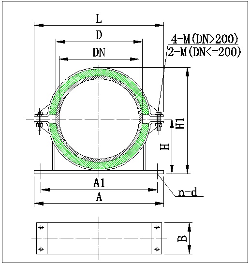 GD-A管道隔振器-尺寸图