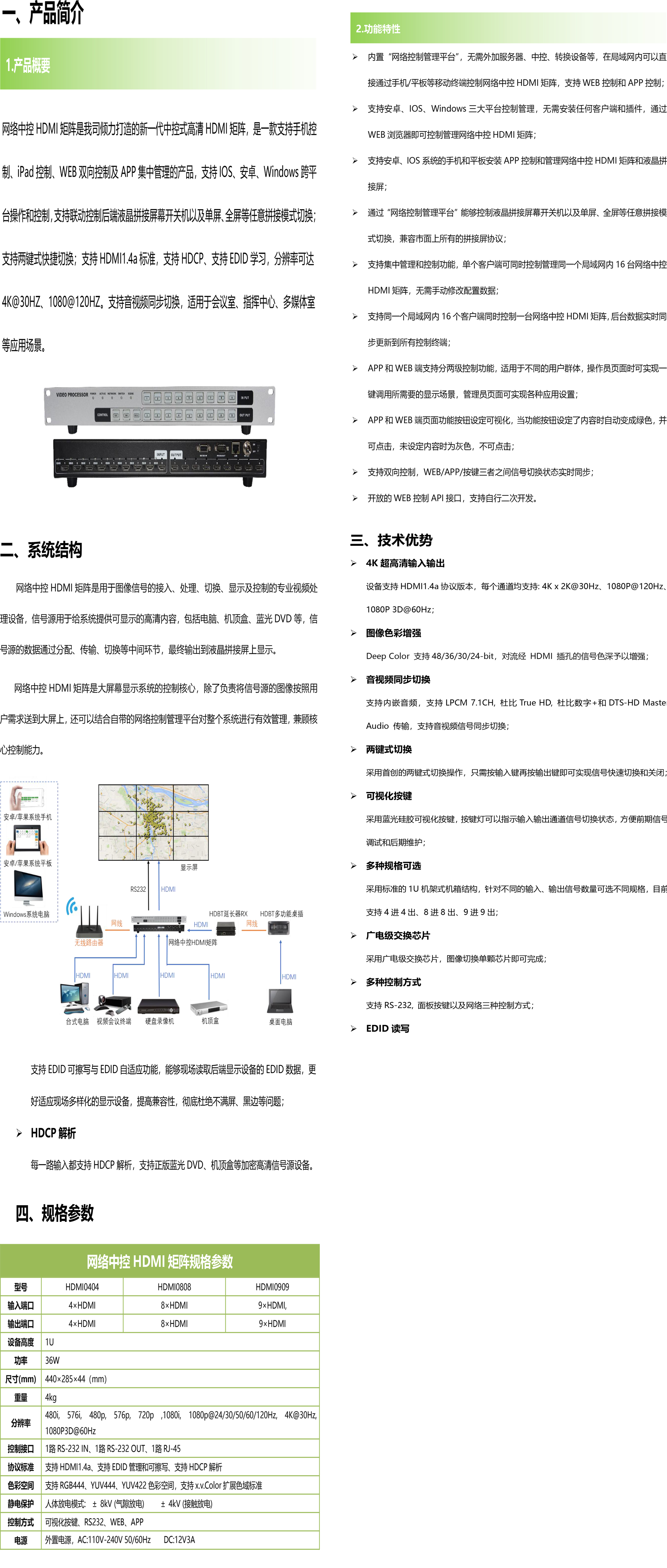 JP-JZ1000网络中控HDMI矩阵产品介绍