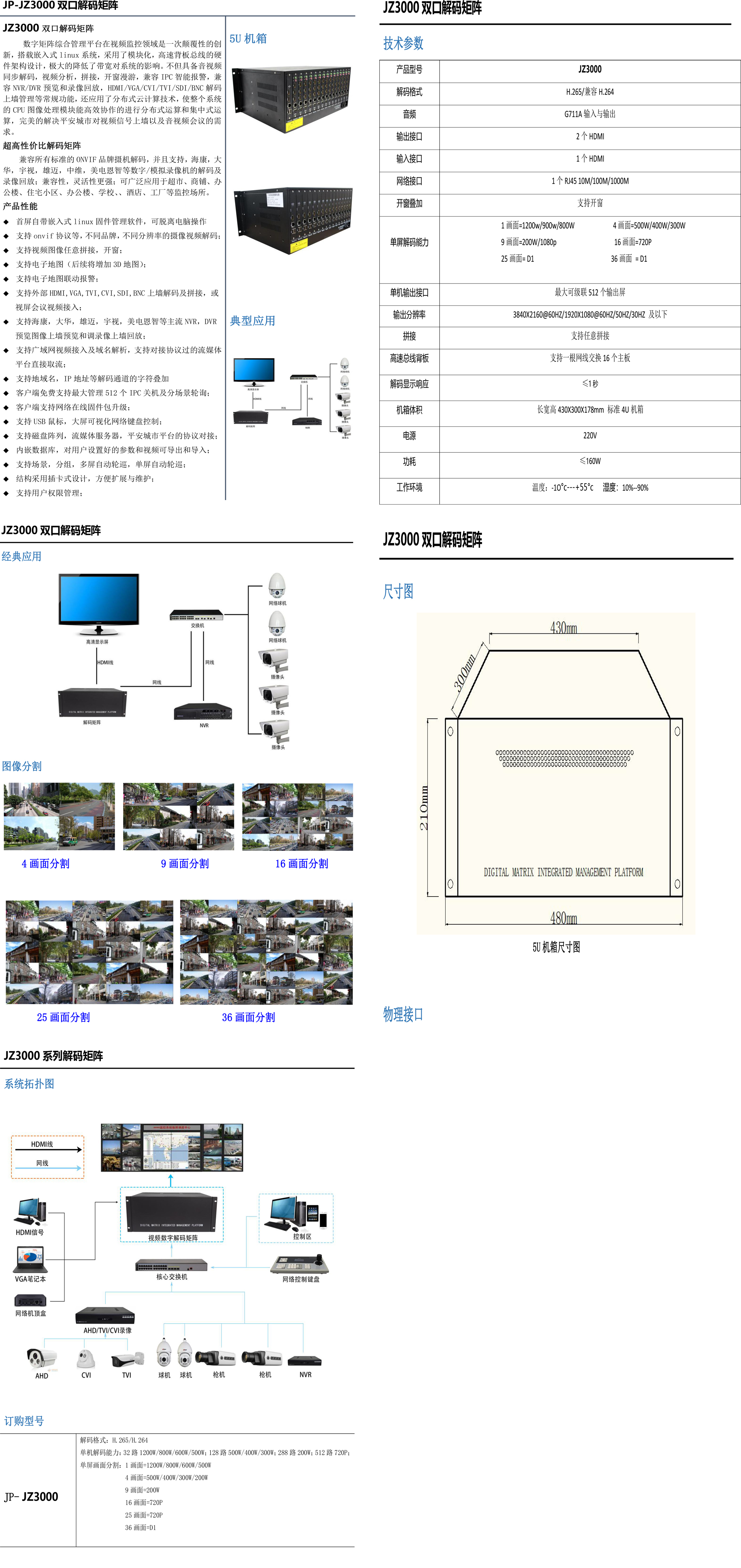 JP-JZ3000双口解码矩阵