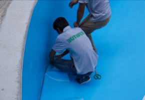 FLAGPOOL浪格泳池防水装饰胶膜铺装方案