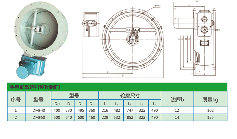 手电动双连杆密闭阀详情