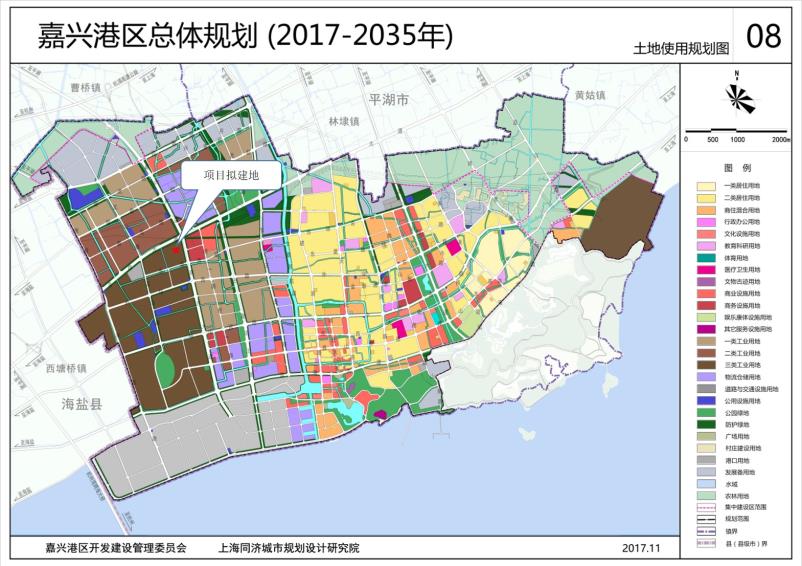 嘉兴港区远期土地利用规划图