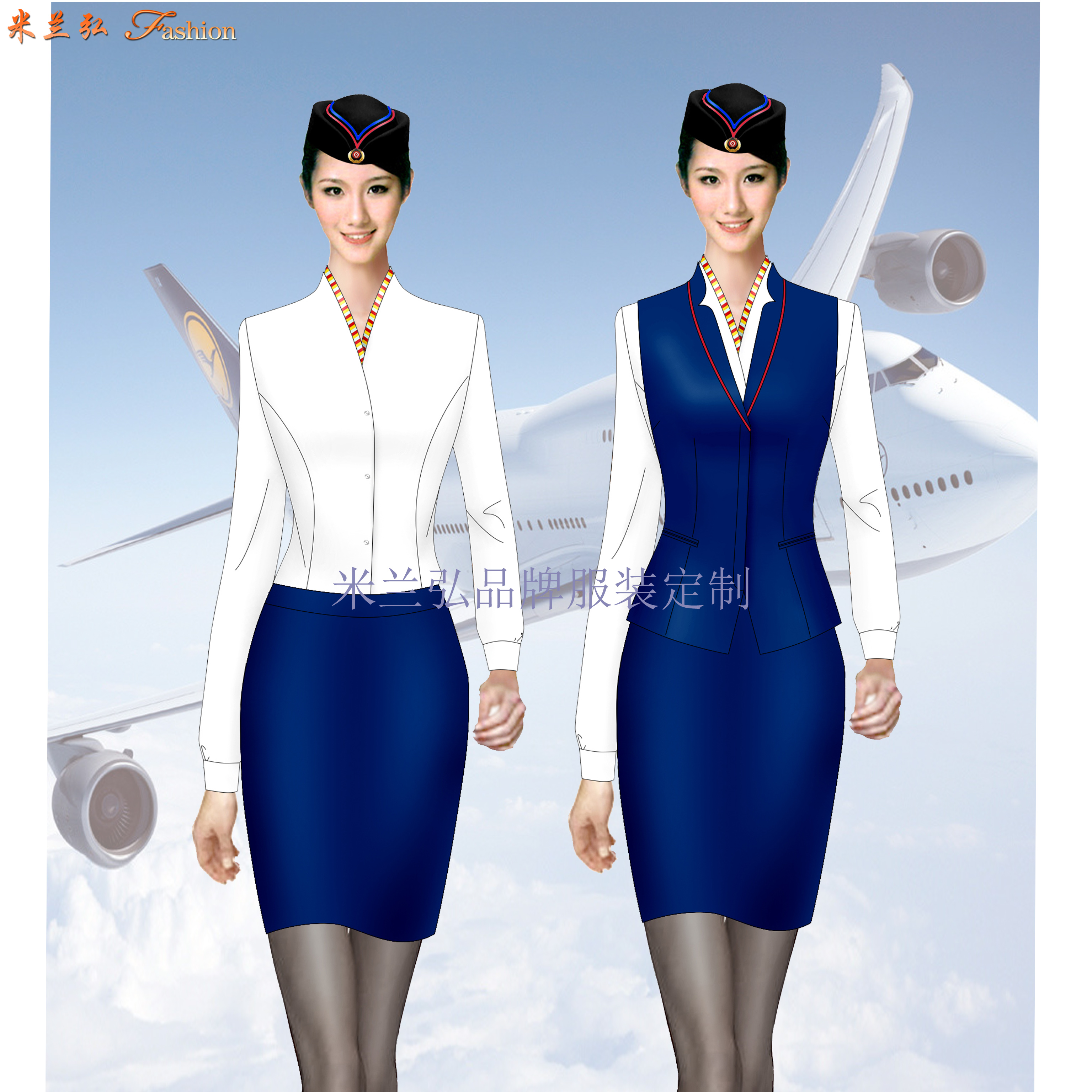 「北京空姐服定制」航空公司空姐服新款套裝圖片_價格_廠家-2