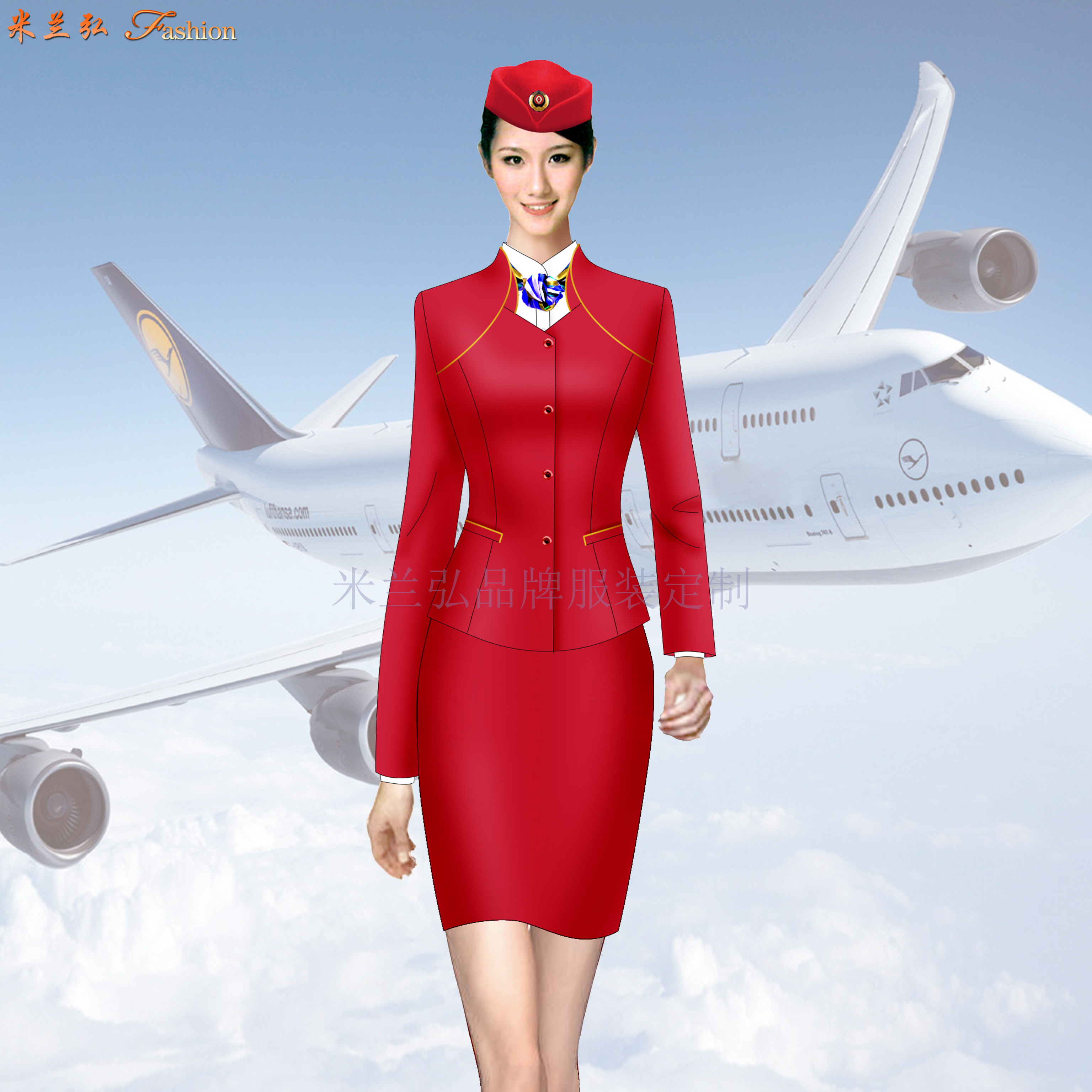 「空姐服」北京量體定制訂做潮流空姐服的誠信公司-米蘭弘服裝-3