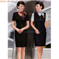 「短袖修身空姐服款式」「短袖靚麗空姐服圖片」-米蘭弘服裝-1