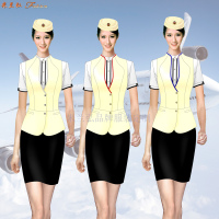 「短袖修身空姐服款式」「短袖靚麗空姐服圖片」-米蘭弘服裝-2