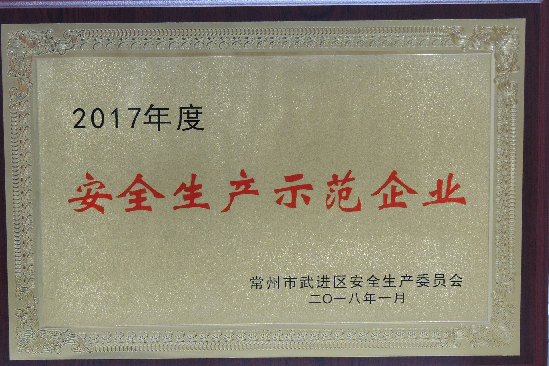 2017年度安全生产示范企业