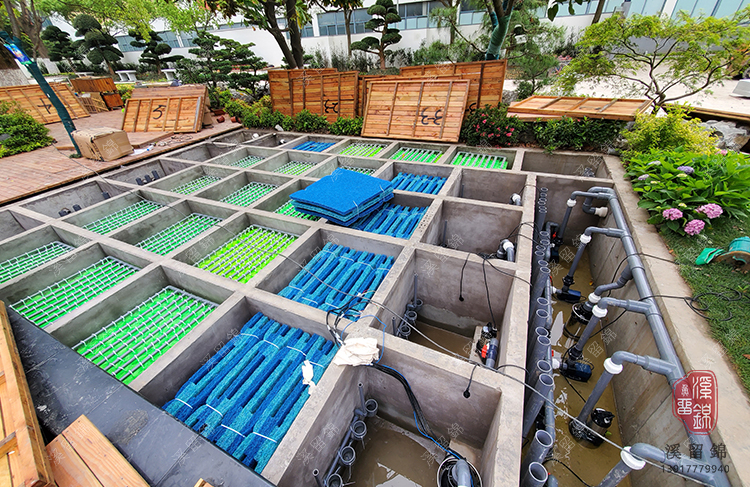 上海金山恒信科技产业园锦鲤鱼池过滤系统设计施工