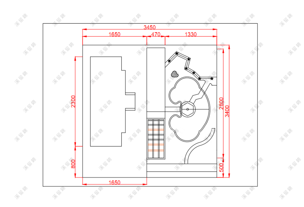 锦鲤鱼池平面设计规划图