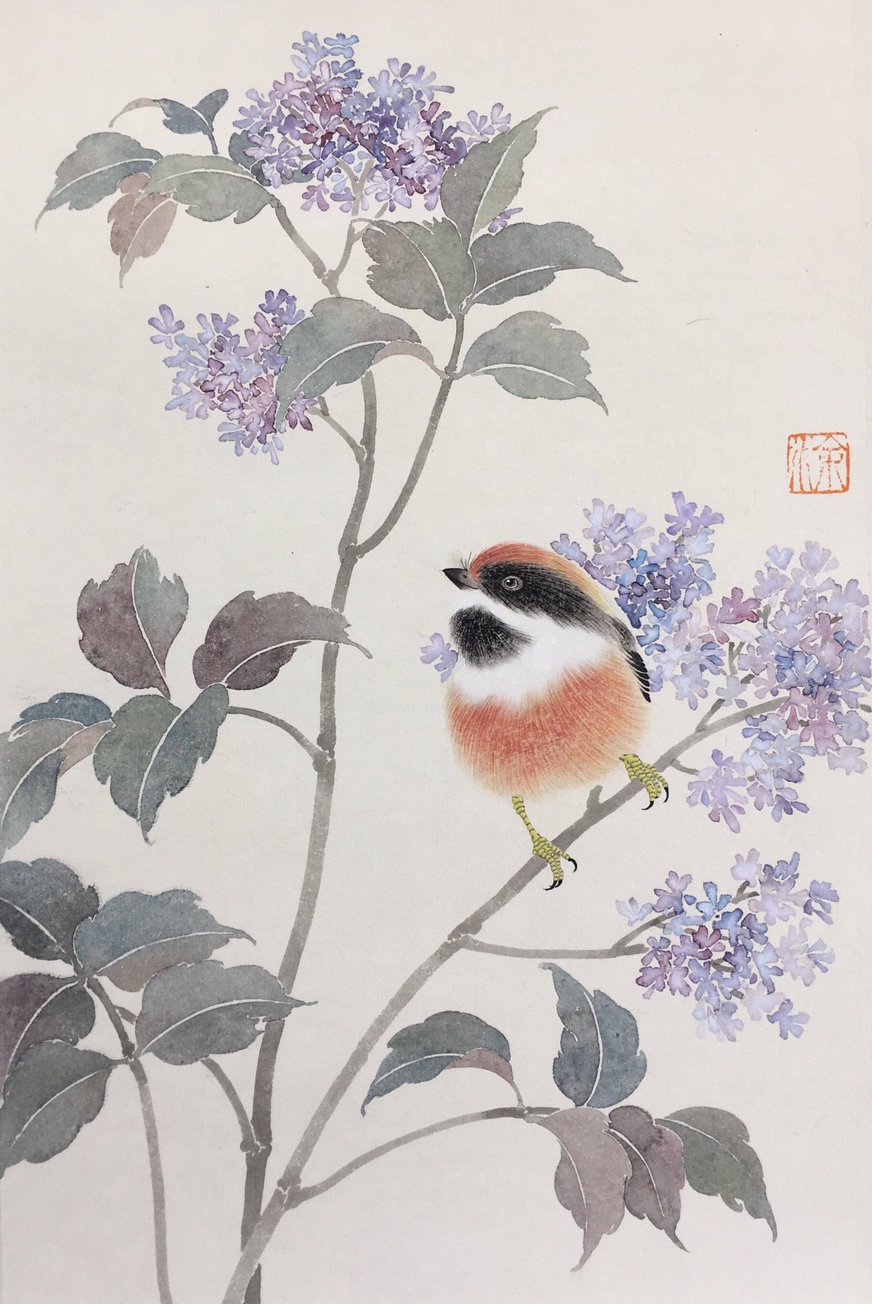 1快乐的小鸟-丁香国画纸本35×22cm2019年¥1050.00