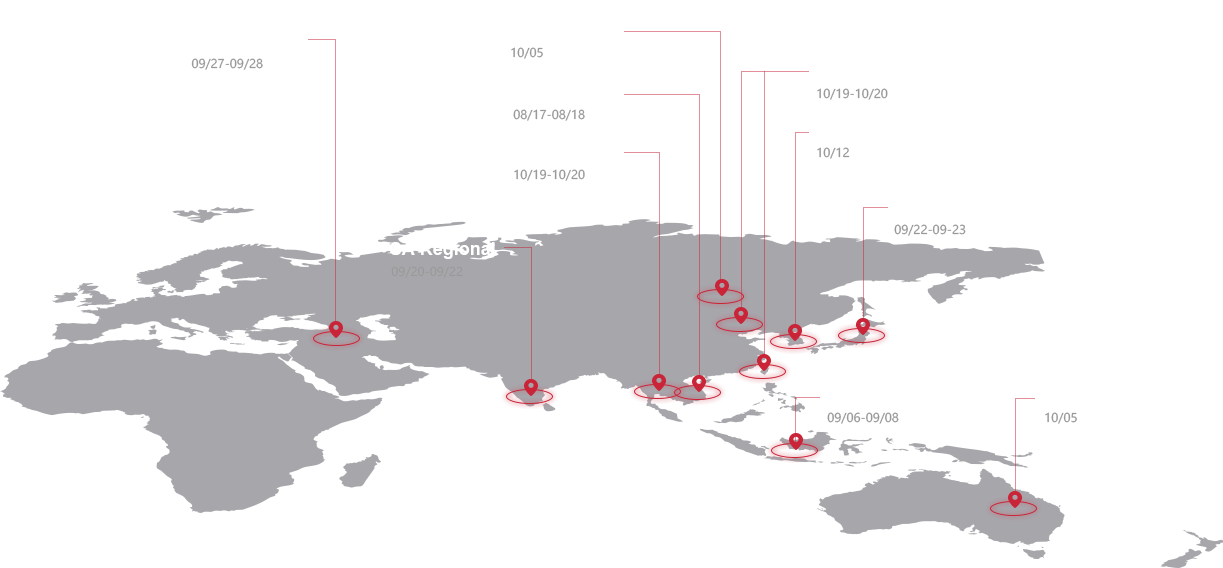 Tournament Regions in 2019