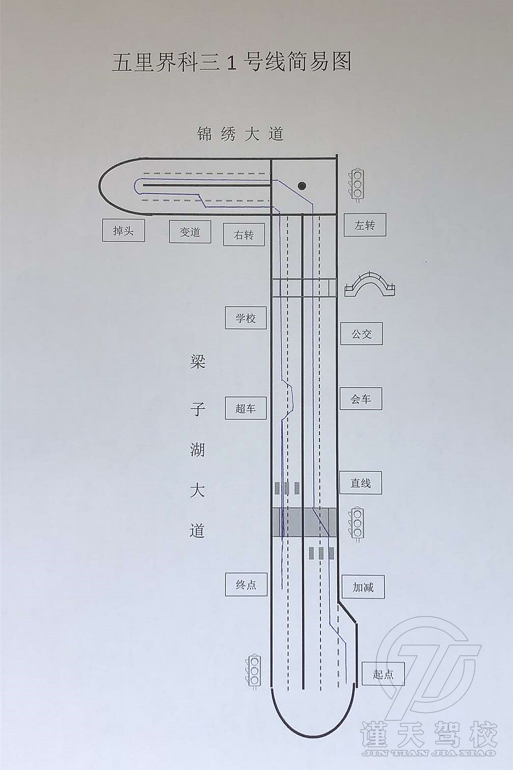 武汉五里界科目三路线图