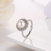 双排钻石围珍珠戒指-IMG_2511