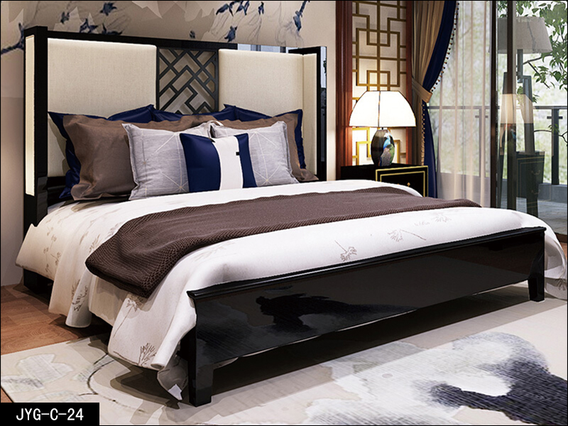 新中式实木床 现代中式软床