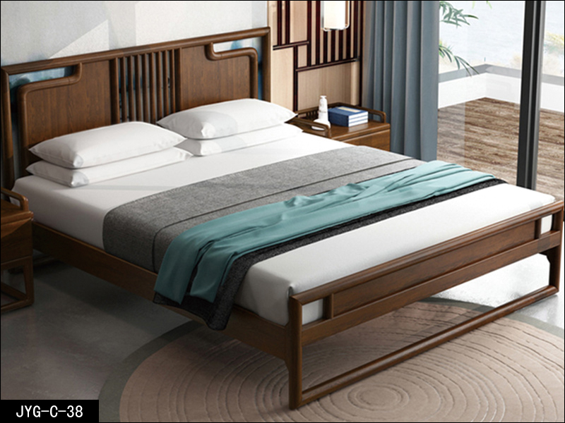 新中式实木床 现代中式软床